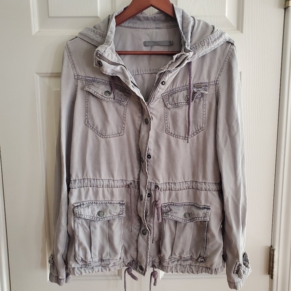 Max Jeans Designer Brand Women's Military Style Jacket Grey Size Medium - Picture 1 of 4